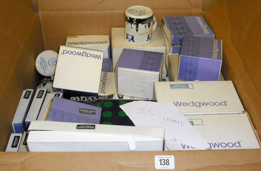 Appraisal: A Collection of Wedgwood Jasperware to include plates boxes dishes