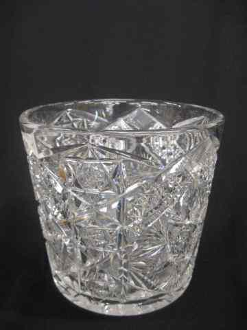 Appraisal: Cut Glass Ice Bucket brilliant period flashed hobstars with band