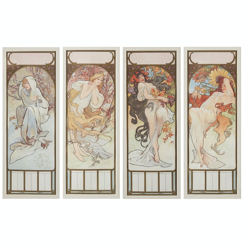 Appraisal: Alphonse Mucha Seasons Series of Lithographs Alphonse Mucha - Series