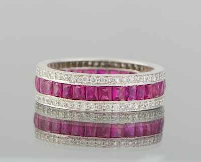 Appraisal: A Ruby and Diamond Eternity Band k white gold eternity