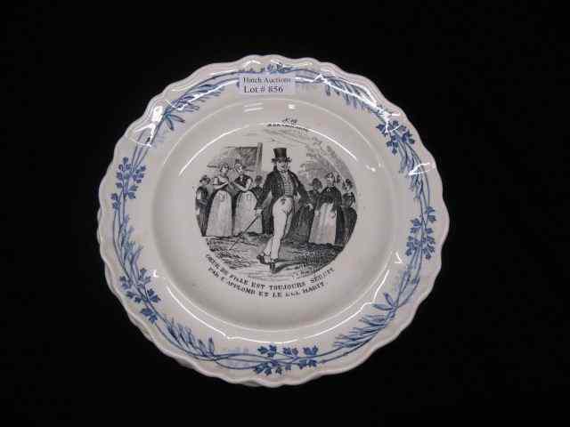 Appraisal: French Victorian Ironstone Bread Plates various comical or satire scenes