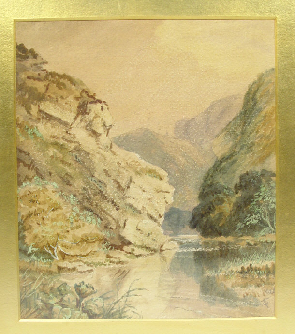 Appraisal: Thomas Creswick RA - Watercolour of a mountain and stream