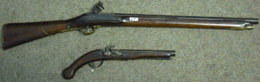 Appraisal: Antique Flintlock Rifle and Pistol