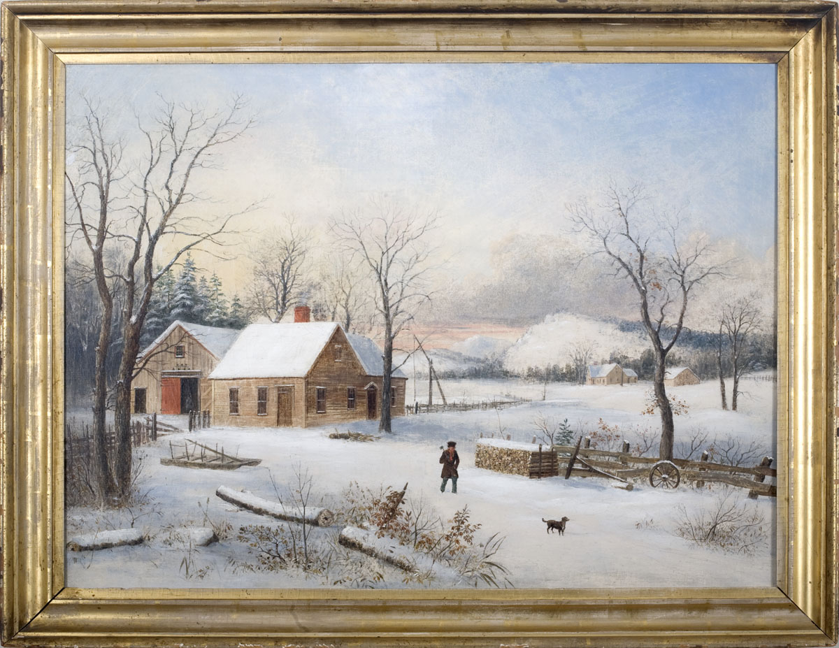 Appraisal: WILLIAM TITCOMB AMERICAN - NEW ENGLAND FARMHOUSE IN WINTER Oil