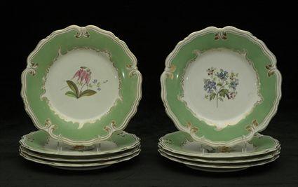 Appraisal: Set of Eight Chamberlains Worcester Porcelain Dessert Plates Impressed Chamberlains