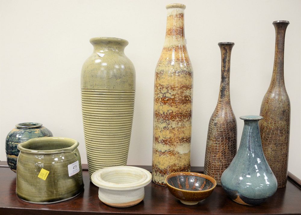 Appraisal: Large group of pottery to include vases bowls large vases