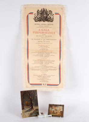 Appraisal: A commemorative programme on silk for A Gala Performance Royal