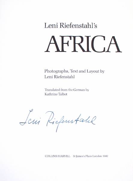 Appraisal: Riefenstahl Leni volumes The Last of the Nuba New York