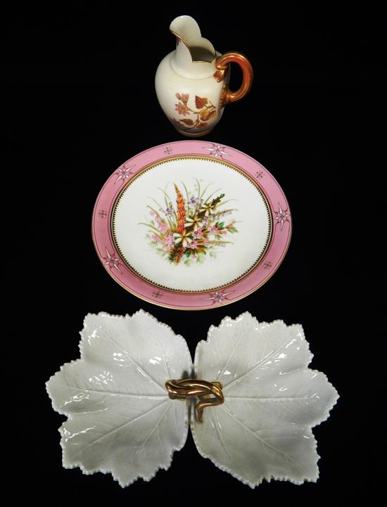 Appraisal: th th C porcelain three pieces RPM double maple leaf