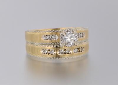 Appraisal: A Ladies' Diamond Engagement Set k yellow gold engagement ring