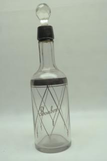 Appraisal: Antique Bourbon Decanter Glass and silver decanter having stopper With