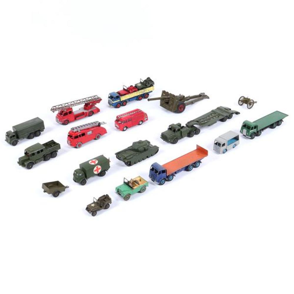 Appraisal: DINKY PC ARMY TRUCK AND JEEPS FIRE BRIGADE FIRE ENGINES