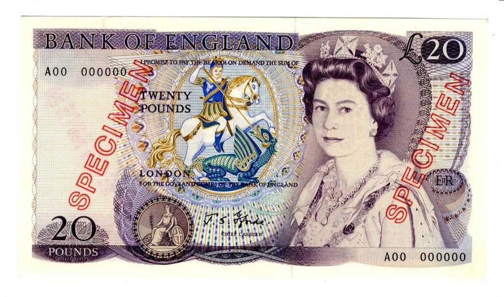 Appraisal: BANK OF ENGLAND J S FFORDE TWENTY POUNDS Serial no