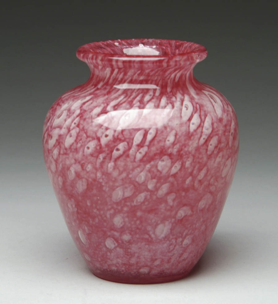 Appraisal: STEUBEN CLUTHRA SHOULDER VASE Beautiful Steuben shoulder vase has pink