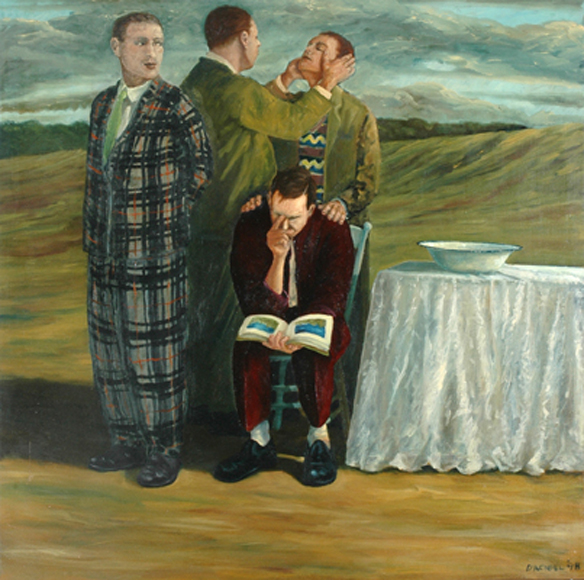 Appraisal: Graeme Drendel born The Therapists oil on linen signed and