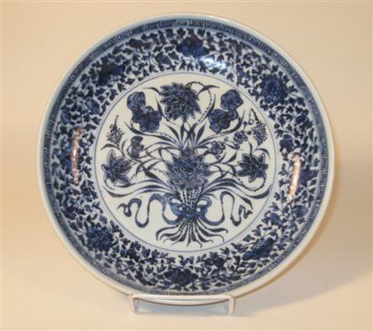 Appraisal: Chinese Ming style blue and white porcelain dish th century