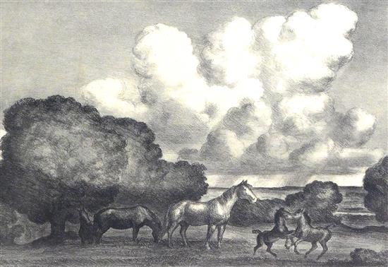 Appraisal: John Steuart Curry American - Summer Afternoon lithograph depicting horses