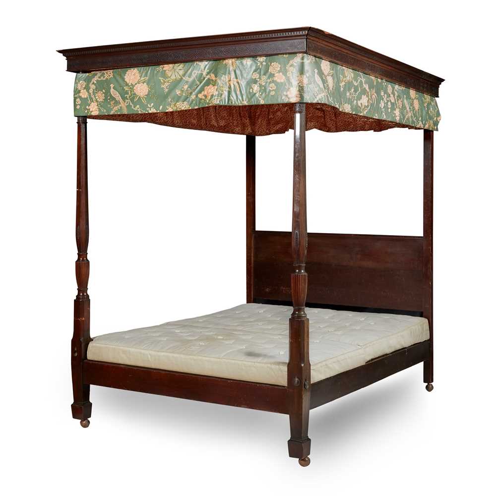 Appraisal: GEORGE III STYLE MAHOGANY FOUR POSTER BED EARLY TH CENTURY