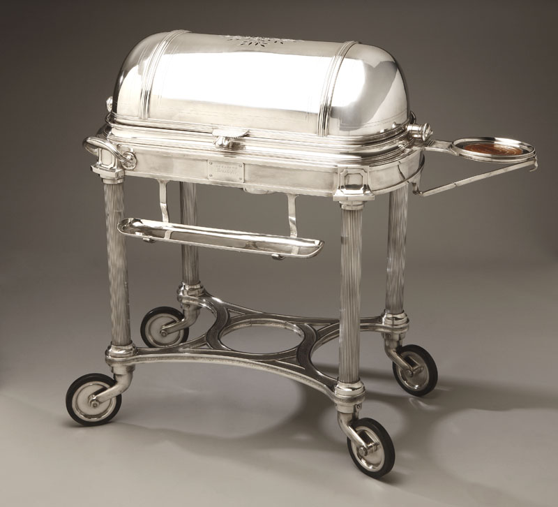 Appraisal: A Christofle silverplated roast beef wagon A Christofle silverplated roast