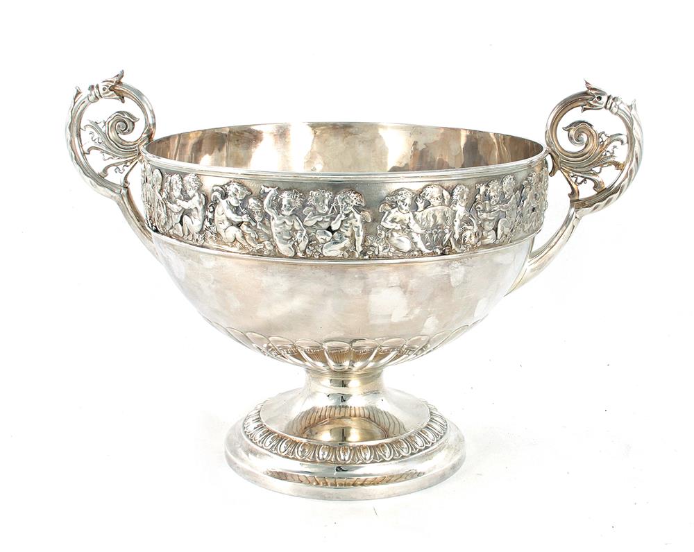 Appraisal: Victorian sterling punch bowl Elkington Birmingham dated applied relief band