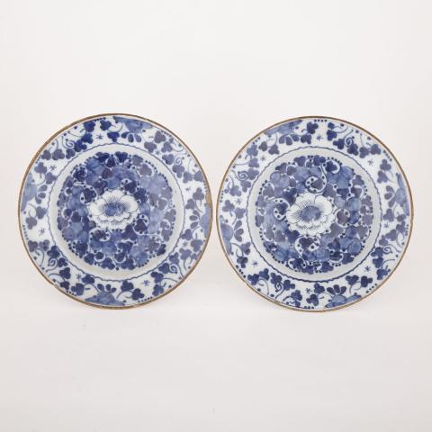 Appraisal: Pair of Delft Plates th century chips