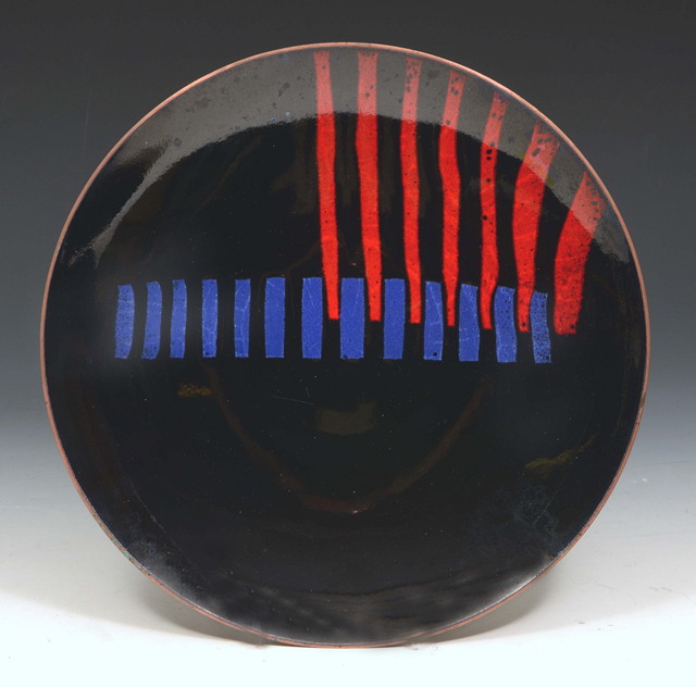 Appraisal: Ann Robin Banks British - Charger red blue and blackinitialled