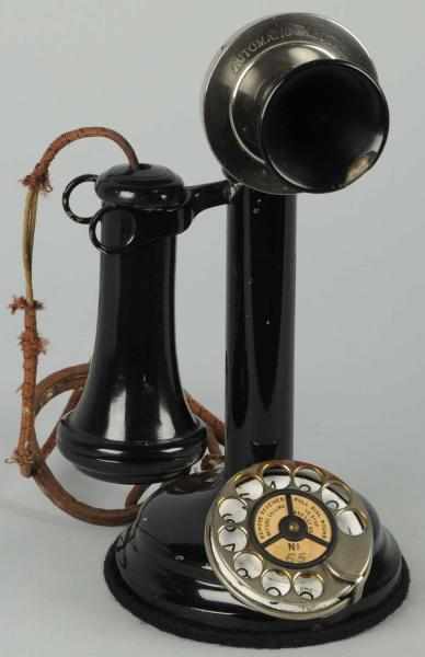 Appraisal: AE Stair Step Candlestick Telephone Circa black brass and steel