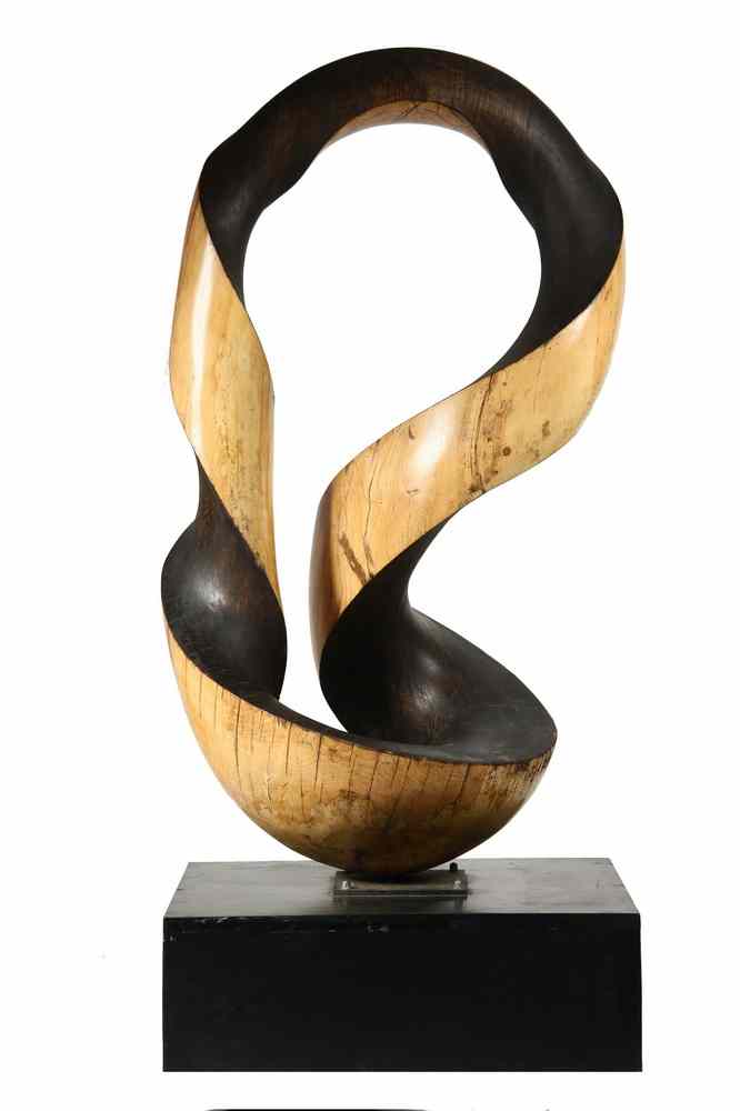 Appraisal: POST-MODERNIST WOODEN SCULPTURE - Large Free-Form Sculpture ' Inside Out'