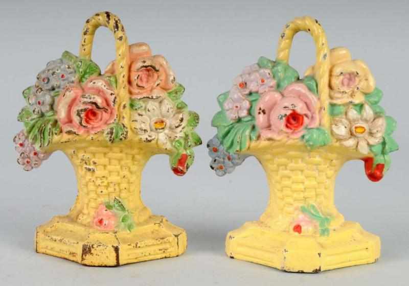 Appraisal: Lot of Cast Iron Mixed Flower Doorstops Description Made by