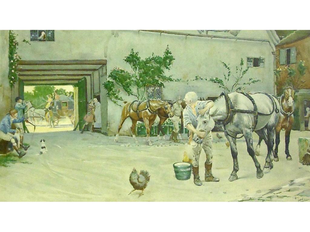 Appraisal: After Cecil Aldin - 'The White Hart at Hook' and