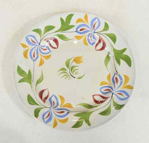 Appraisal: English pearlware plate th c with yellow red blue and