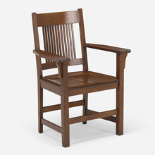 Appraisal: L J G Stickley SPINDLE ARMCHAIR USA - oak h