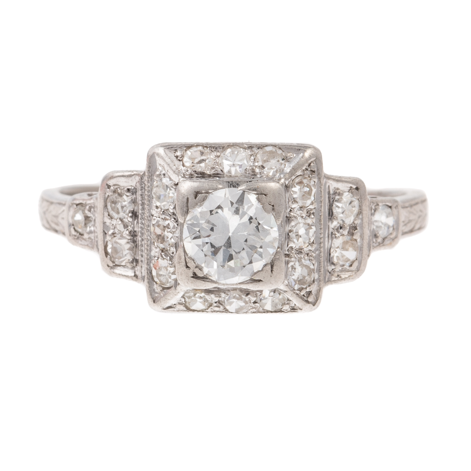 Appraisal: AN ART DECO DIAMOND RING IN PLATINUM c s platinum