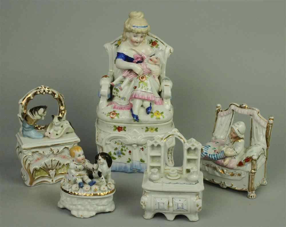 Appraisal: FIVE PORCELAIN FARINGS late th early th century including larger