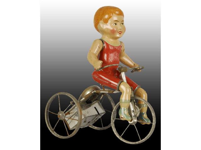 Appraisal: Marx Tin Wind-Up Wonder Cyclist with Original Box Description Working