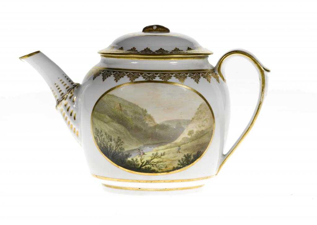 Appraisal: A DERBY TEAPOT AND COVER finely painted by Zachariah Boreman