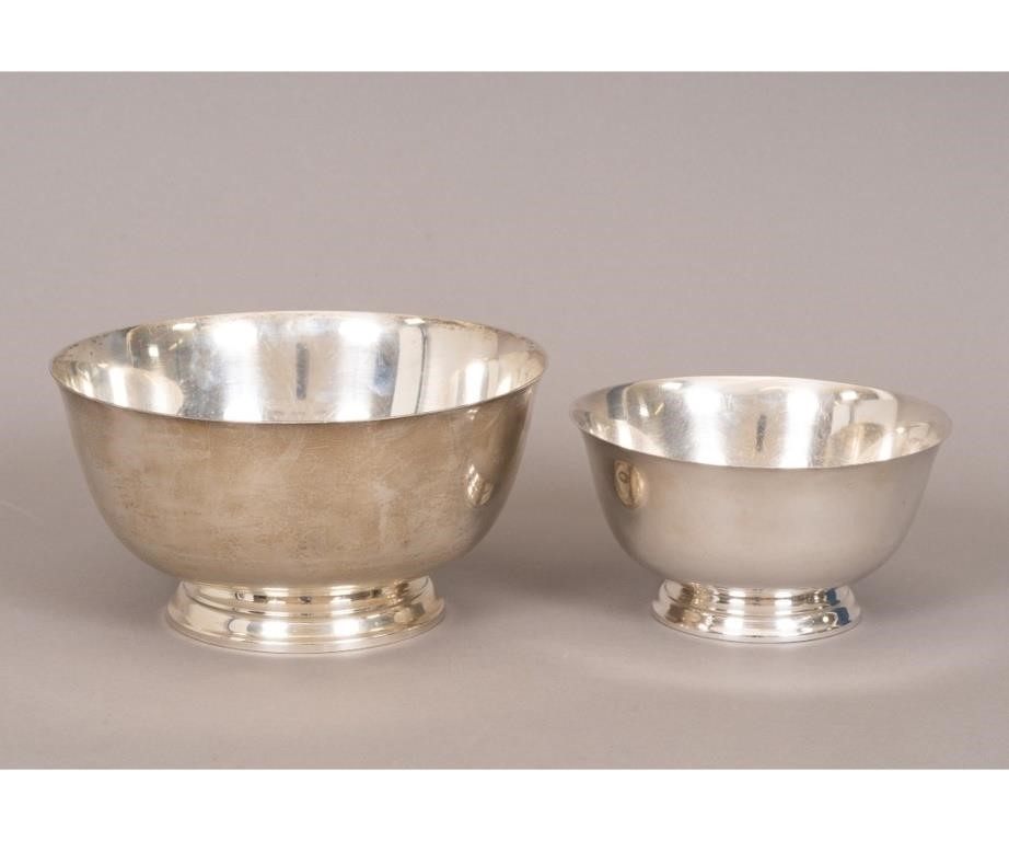 Appraisal: Two J E Caldwell sterling silver Paul Revere bowls Largest