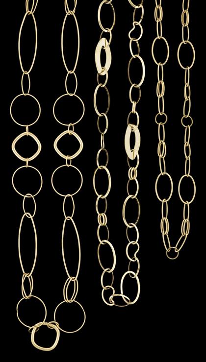 Appraisal: Group of karat yellow gold necklacesVarying lengths all chain link