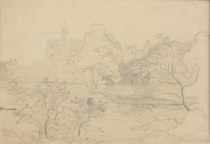 Appraisal: John Linnell English - Warkworth Castle Pencil drawing on paper