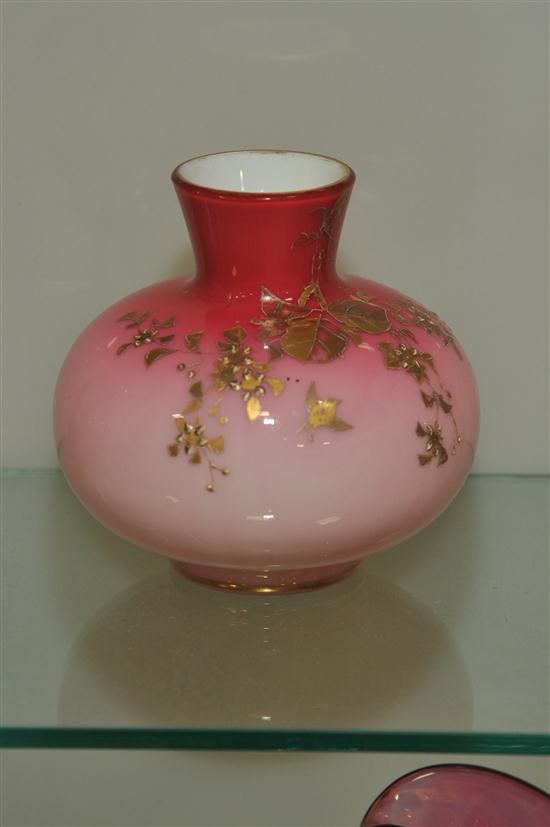 Appraisal: ART GLASS VASE English first half th century Pink satin