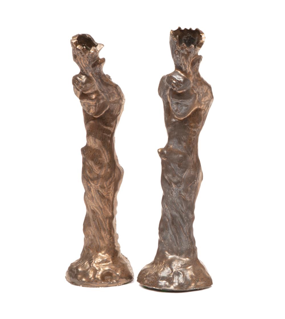 Appraisal: Four Mario Villa Nicaraguan New Orleans - Glazed Figural Candlesticks