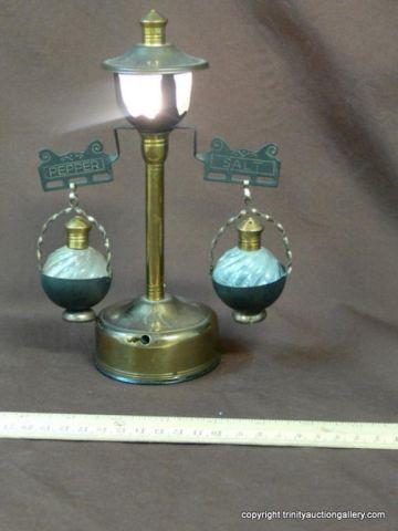 Appraisal: Battery Operated Lamp Post Salt Pepper Set It lights up