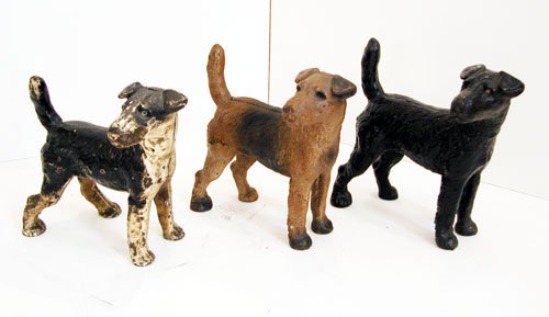 Appraisal: Artist unknown Title Cast Iron Terrier Doorstops Medium Cast Iron