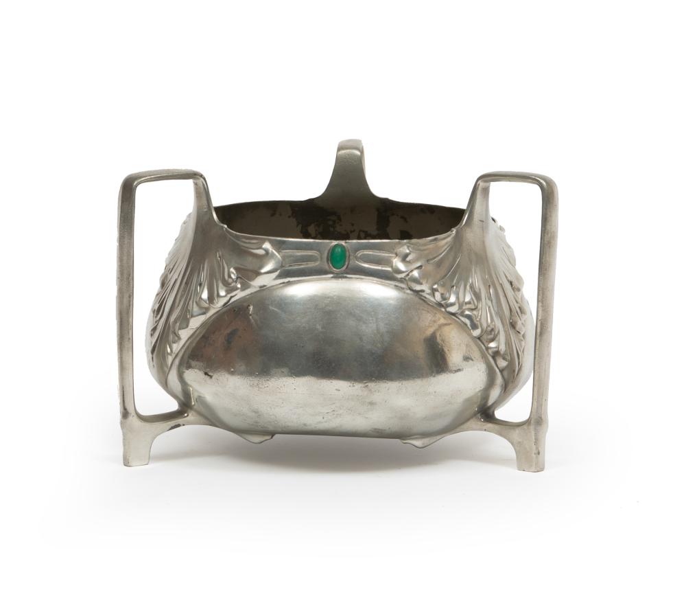 Appraisal: Art Nouveau Pewter Three-Handled Centerbowl c Friedrich Adler - stamped