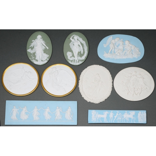 Appraisal: Five and two pairs of porcelain bas relief tablets or