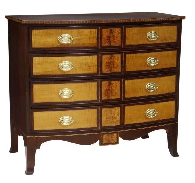 Appraisal: American Federal style bowfront chest of drawers Stickley Williamsburg Reserve