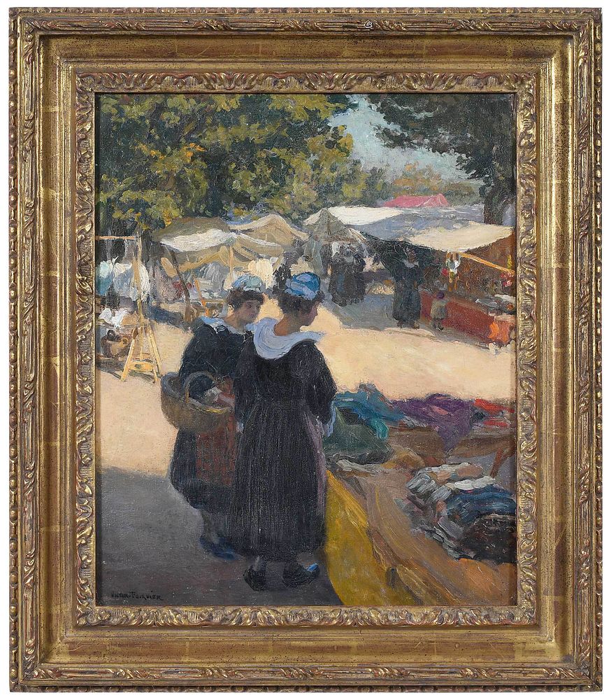 Appraisal: Victor Edmond Charles Fournier French - At the Morning Market