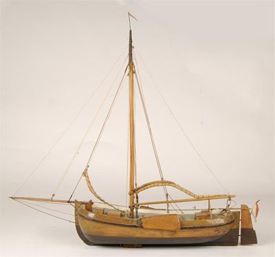 Appraisal: A wood model of a Dutch barge in cm h