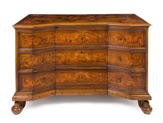 Appraisal: Sale Lot An Italian Baroque Walnut and Marquetry Chest of