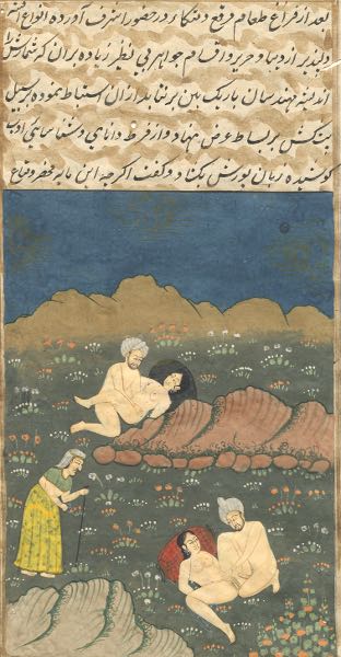 Appraisal: MUGHAL PERIOD ILLUMINATED EROTIC PERSIAN MANUSCRIPTS x image Gouache on